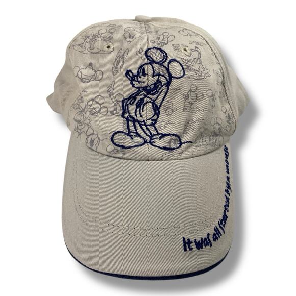 Mickey Mouse Disney Parks “lt was all Started By a Mouse” Adult Adjustable Hat - Picture 1 of 4